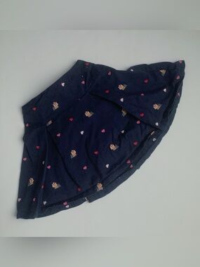 Gymboree Navy Scottie Dog Skirt with Pink Hearts